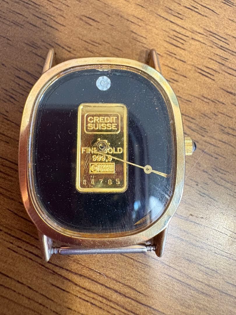 クレディスイス 純金1gインゴット使用のSEIKOインゴットウォッチのヘッド