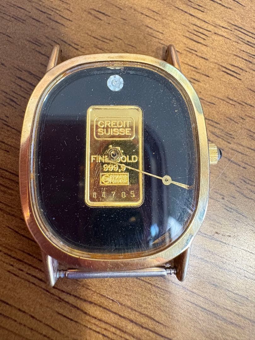 クレディスイス 純金1gインゴット使用のSEIKOインゴットウォッチのヘッド