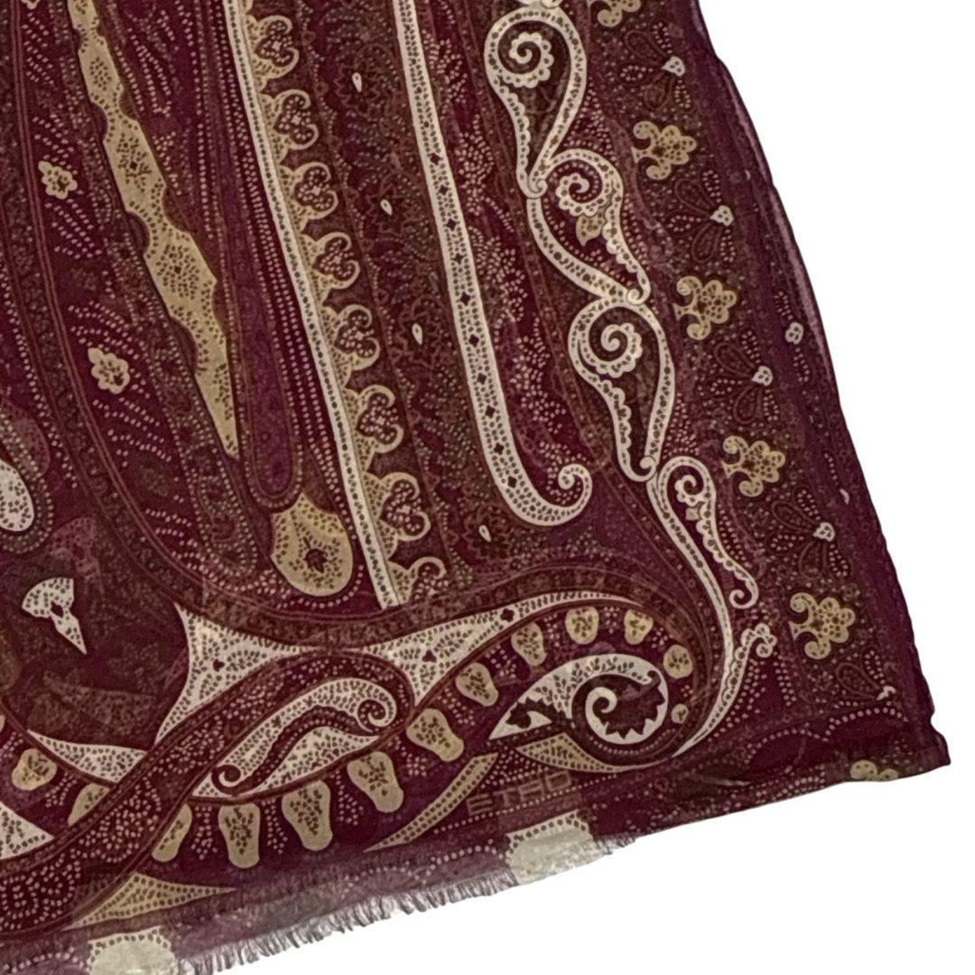 美品★ETRO エトロ シルク100% イタリア 大判ストール スカーフ