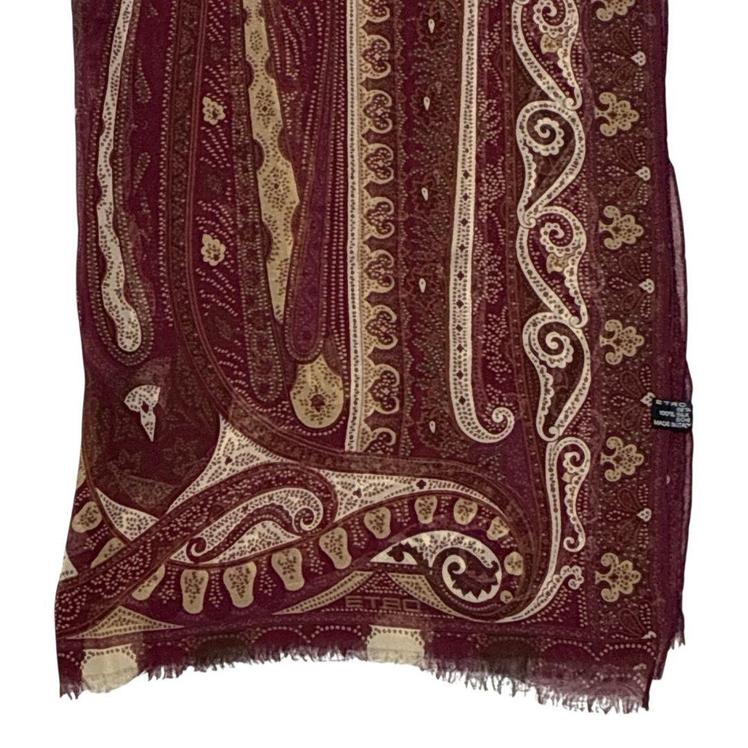 美品★ETRO エトロ シルク100% イタリア 大判ストール スカーフ