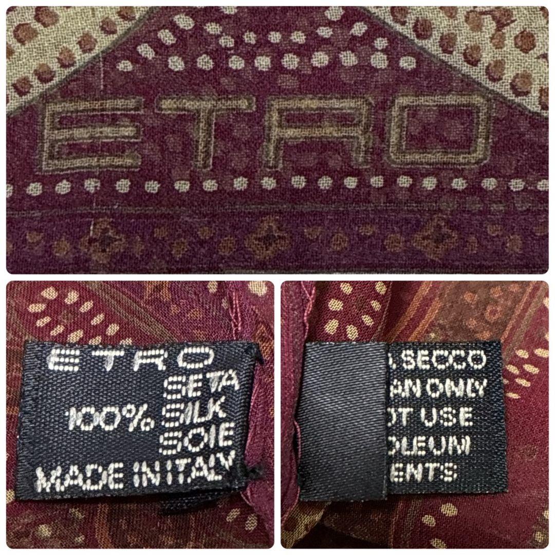 美品★ETRO エトロ シルク100% イタリア 大判ストール スカーフ