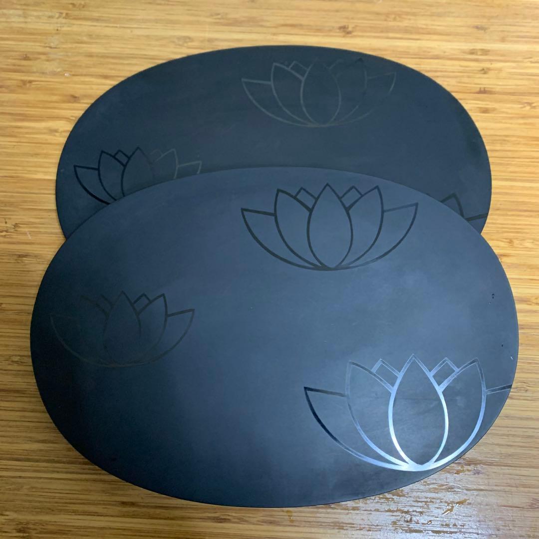 A di Alessi プレート　ブラック　黒　花柄　台湾　2枚セット