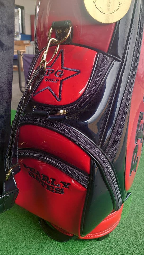 PEARLY GATES ゴルフバッグ 赤黒 星形ロゴ