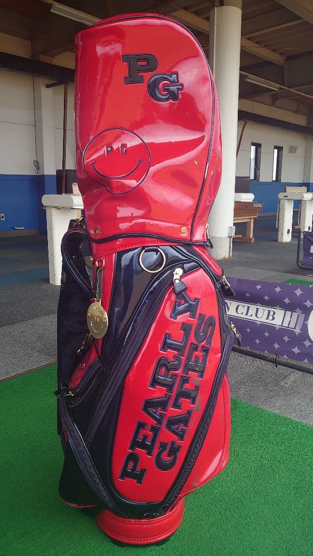 PEARLY GATES ゴルフバッグ 赤黒 星形ロゴ
