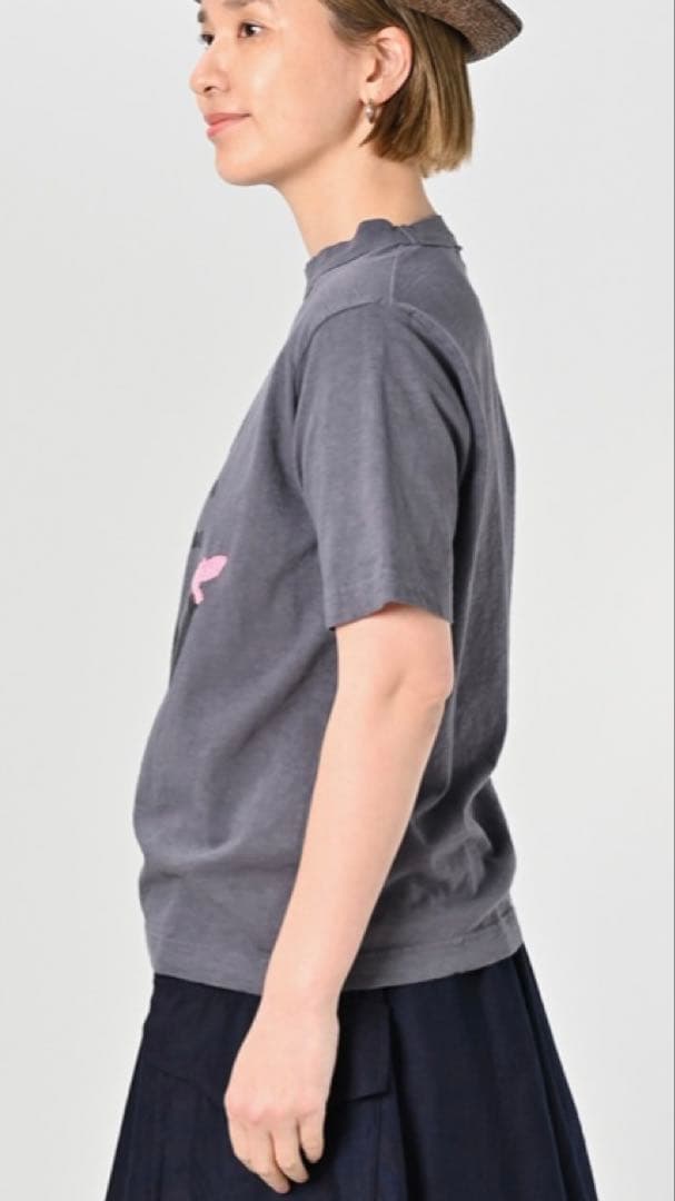 45R バード刺繍ロゴプリントの90845星Tシャツ