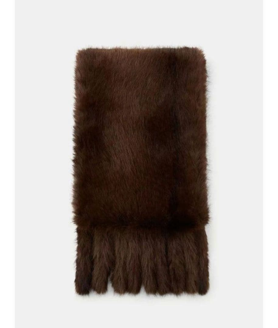 ZARA フェイクファー フリンジ付きストール