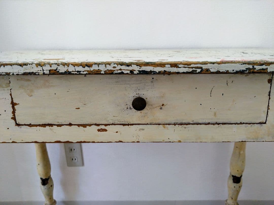 【送料込】フランス　アンティーク　テーブル　ミルクホワイト　机