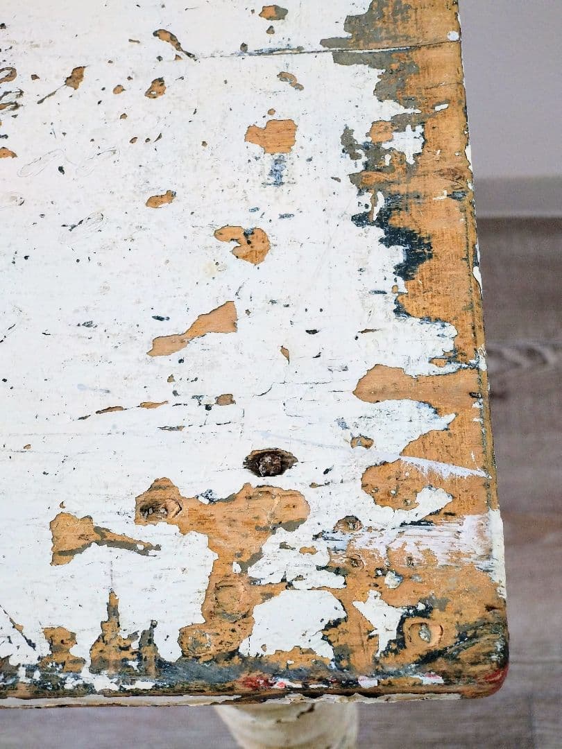 【送料込】フランス　アンティーク　テーブル　ミルクホワイト　机