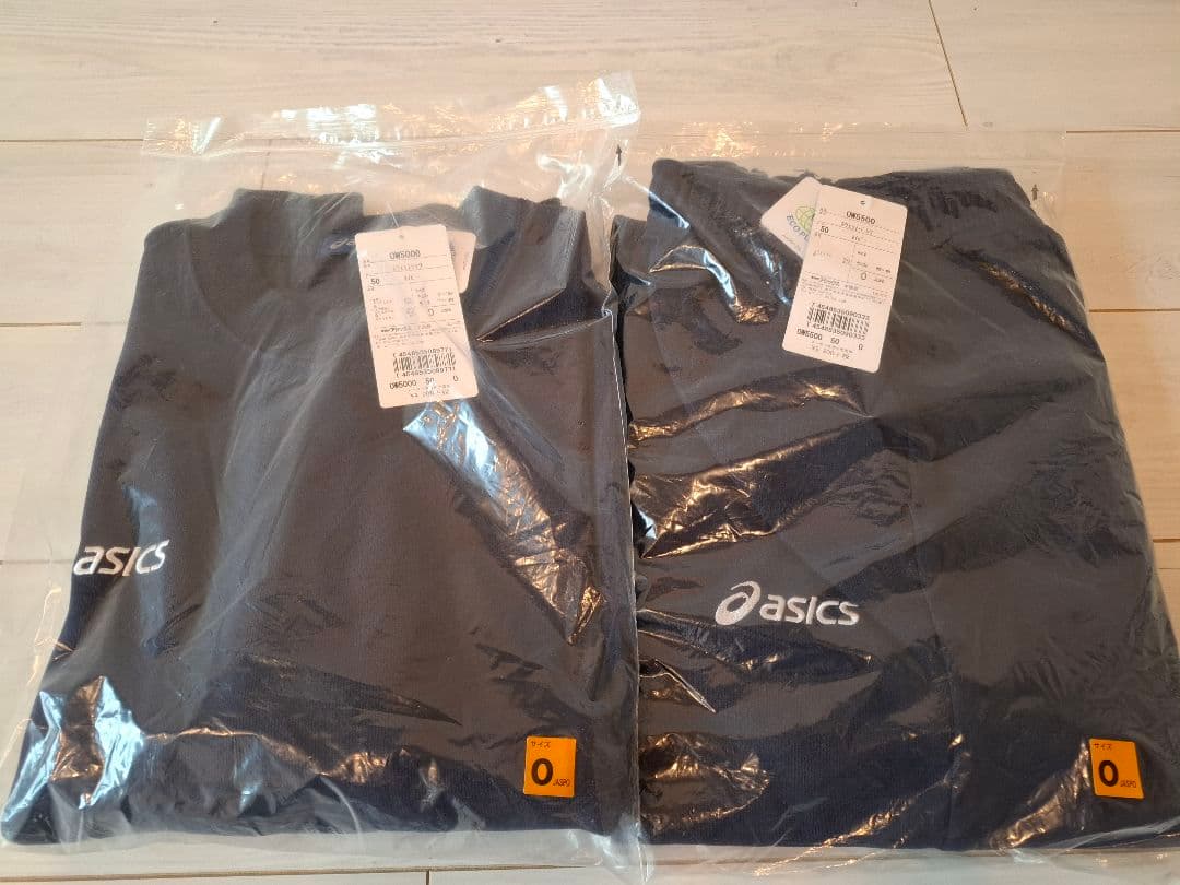 【新品・未使用】ASICS セットアップスウェット 上下 O ネイビー 刺繍ロゴ