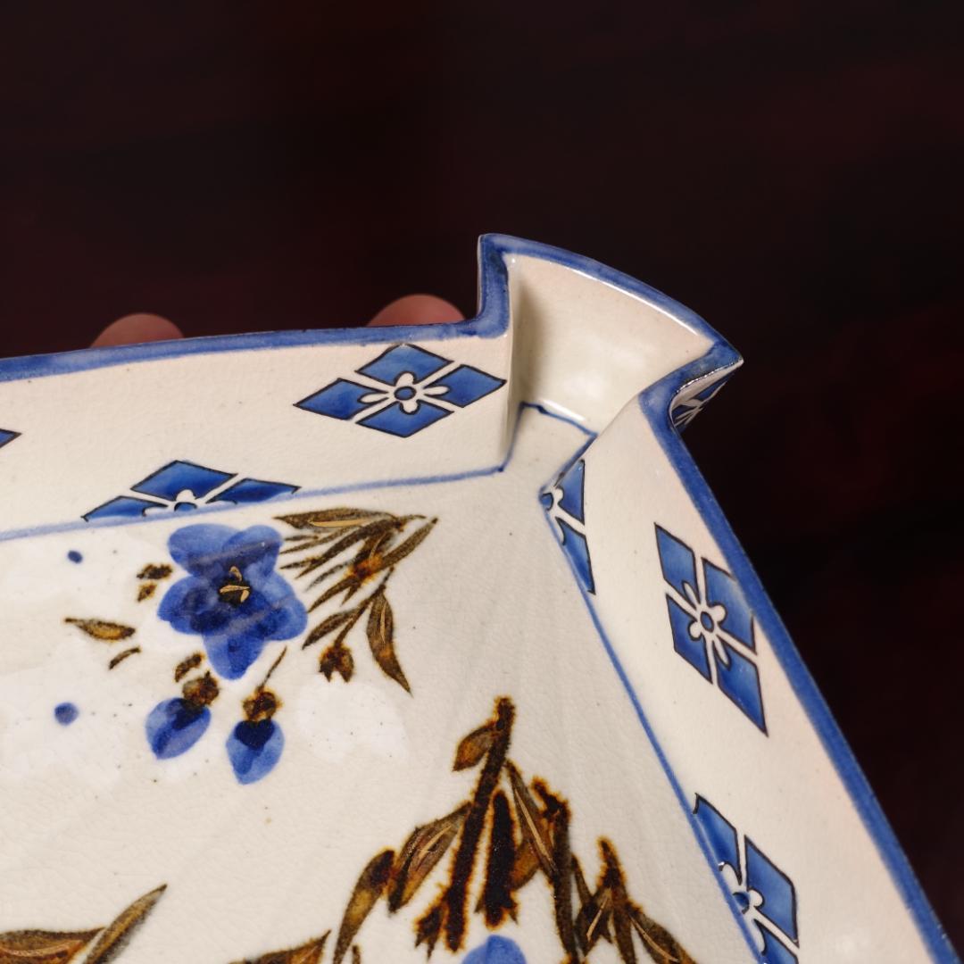 京焼 名工 宮永東山 色絵 図替 扇面 向付 5客