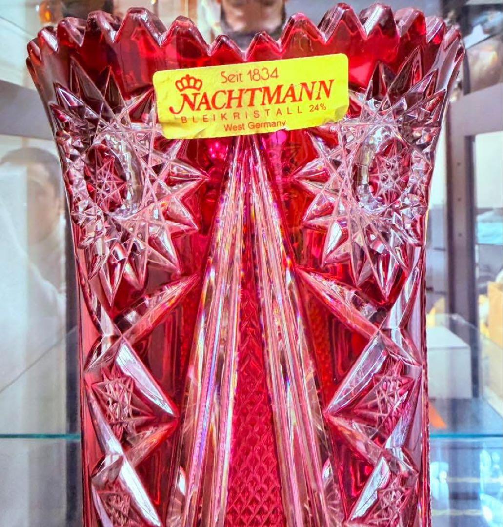NACHTMANN 赤色クリスタル花瓶 24%鉛