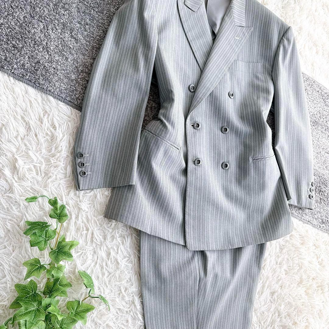当時物　オールド　YSL イヴサンローラン セットアップ　スーツ　ダブル　グレー