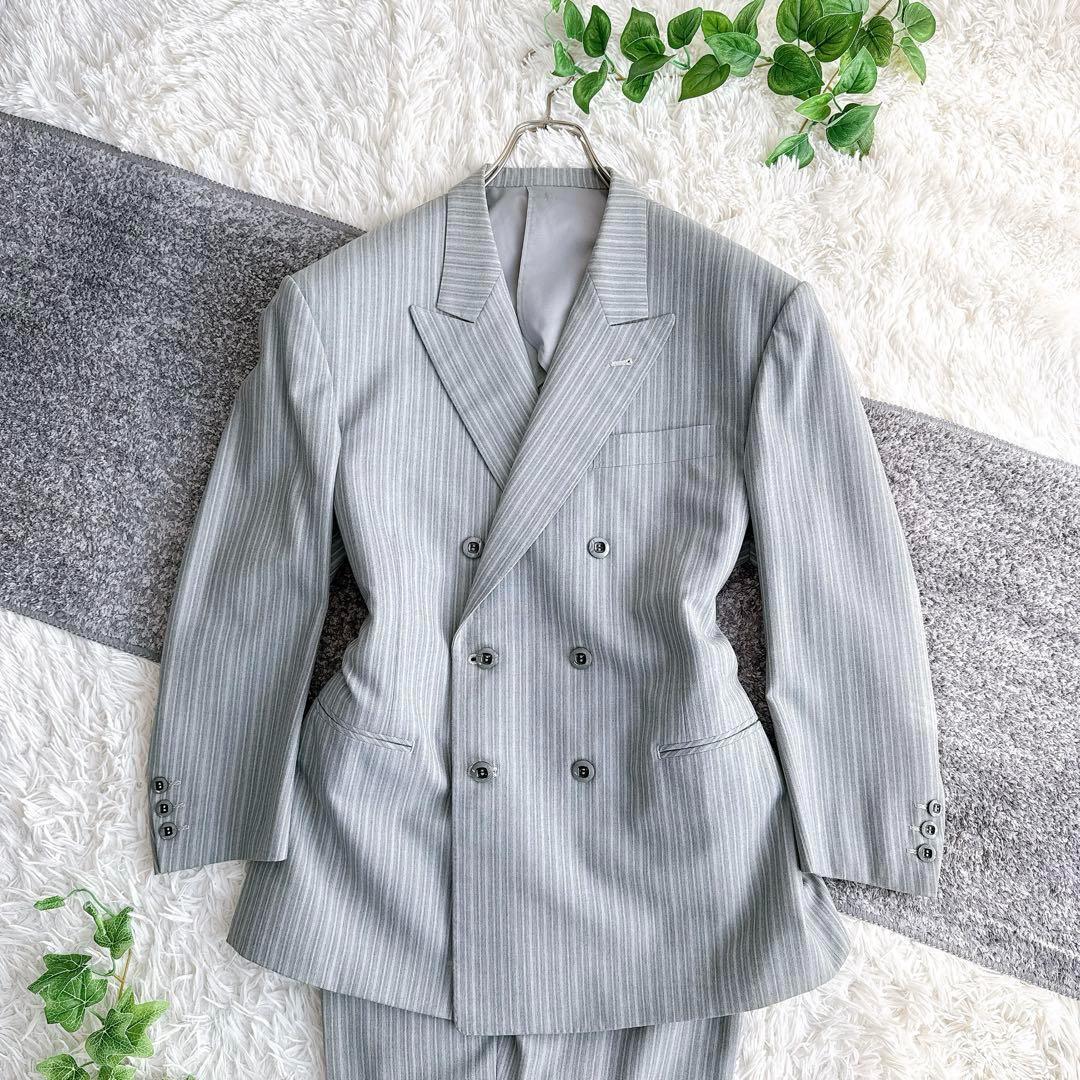 当時物　オールド　YSL イヴサンローラン セットアップ　スーツ　ダブル　グレー