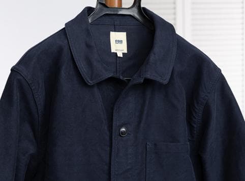 FOB FACTORY F2373 フレンチ モールスキンJKT ネイビー LL