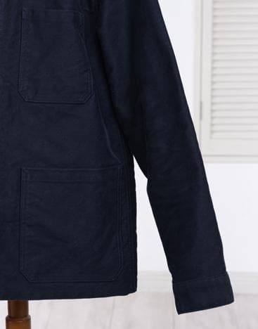 FOB FACTORY F2373 フレンチ モールスキンJKT ネイビー LL