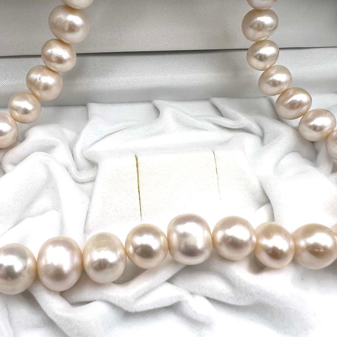 本真珠　大珠11.4〜12.6㎜　パール ネックレス　43㎝