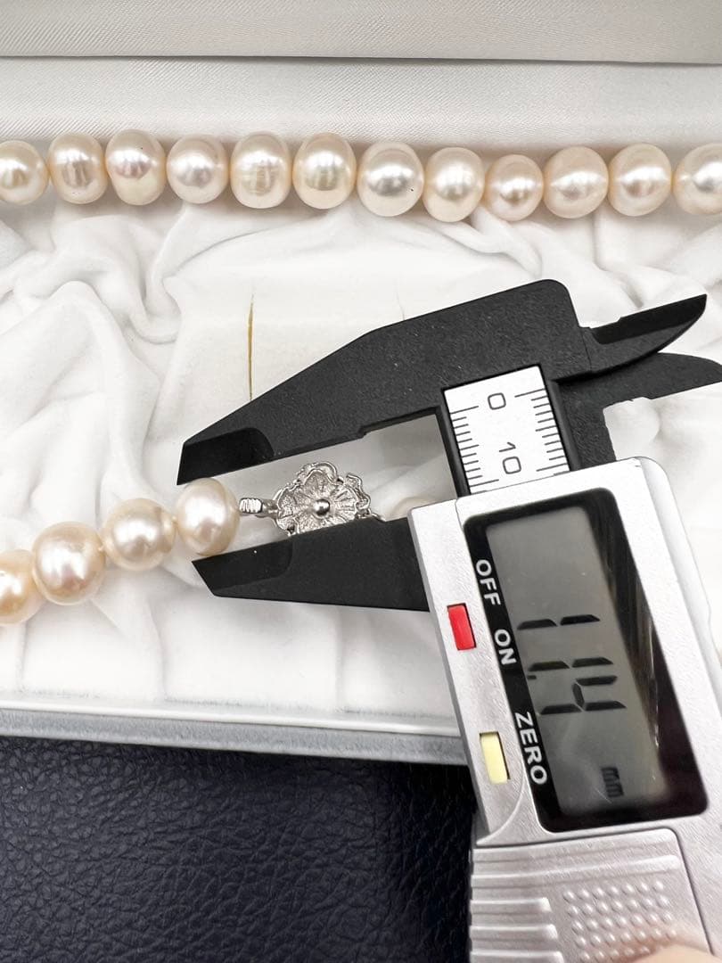 本真珠　大珠11.4〜12.6㎜　パール ネックレス　43㎝