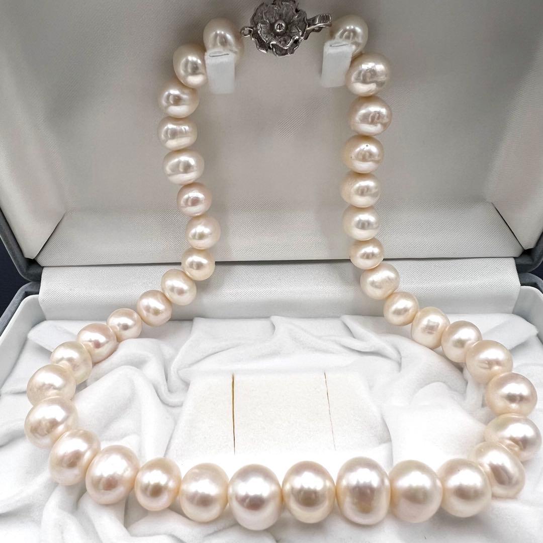 本真珠　大珠11.4〜12.6㎜　パール ネックレス　43㎝