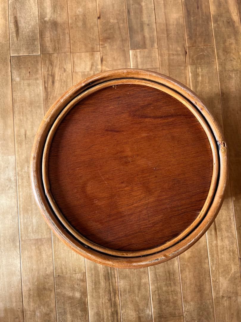 ヴィンデージ 籐 ラタン ダストボックス ごみ箱 小物入れ デパート百貨店購入