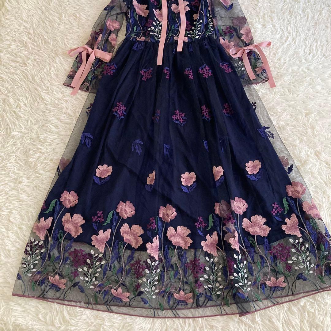 インポート　刺繍　ロングドレス