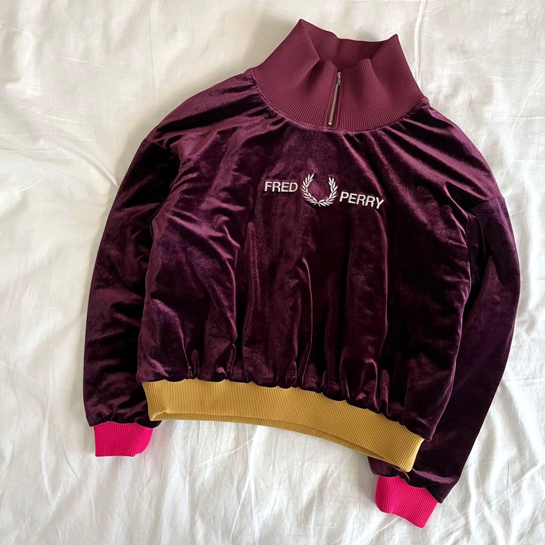 未使用級レア✳︎FRED PERRY ハーフジッププルオーバー　スウェット　ベロア