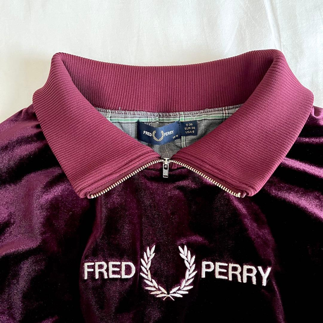 未使用級レア✳︎FRED PERRY ハーフジッププルオーバー　スウェット　ベロア