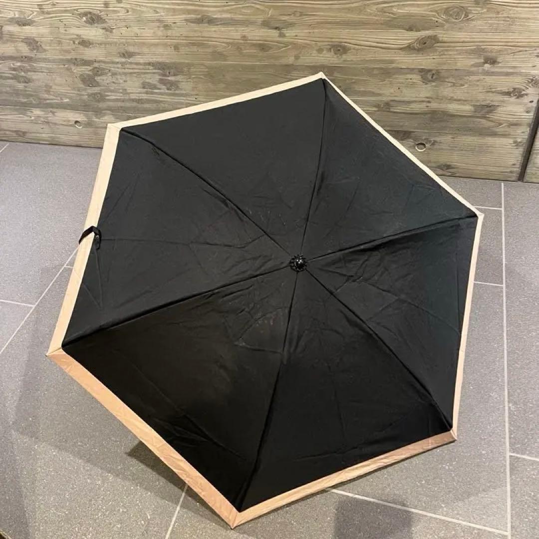 サンバリア100 3段折 ブラック×ピンク 日傘 即日発送