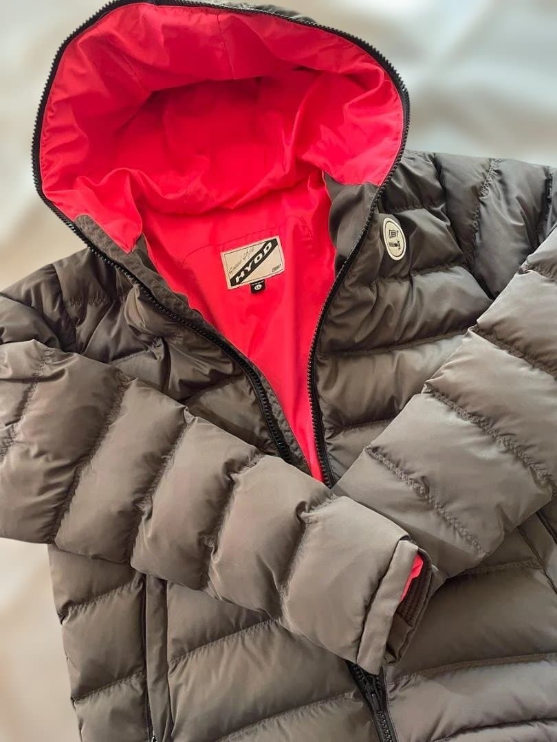 HYOD グレー/赤 ダウンジャケット LLサイズ