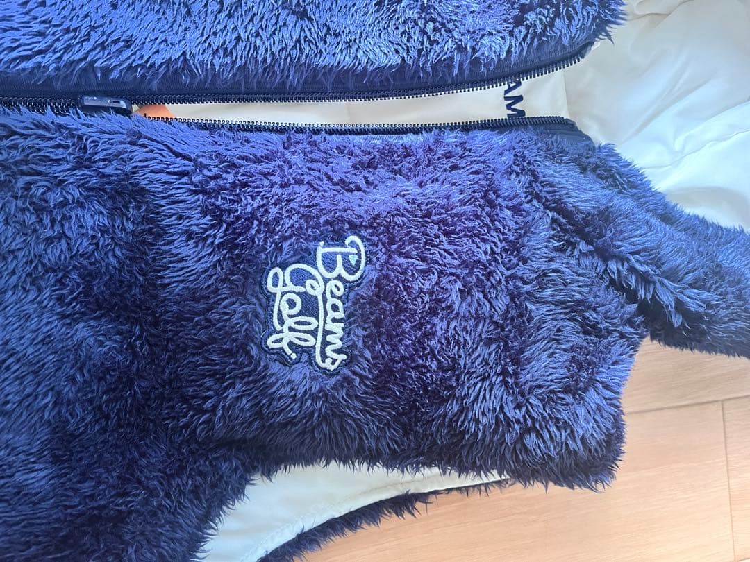 Beams Golf フリースベスト ネイビー　ホワイト Ｍ