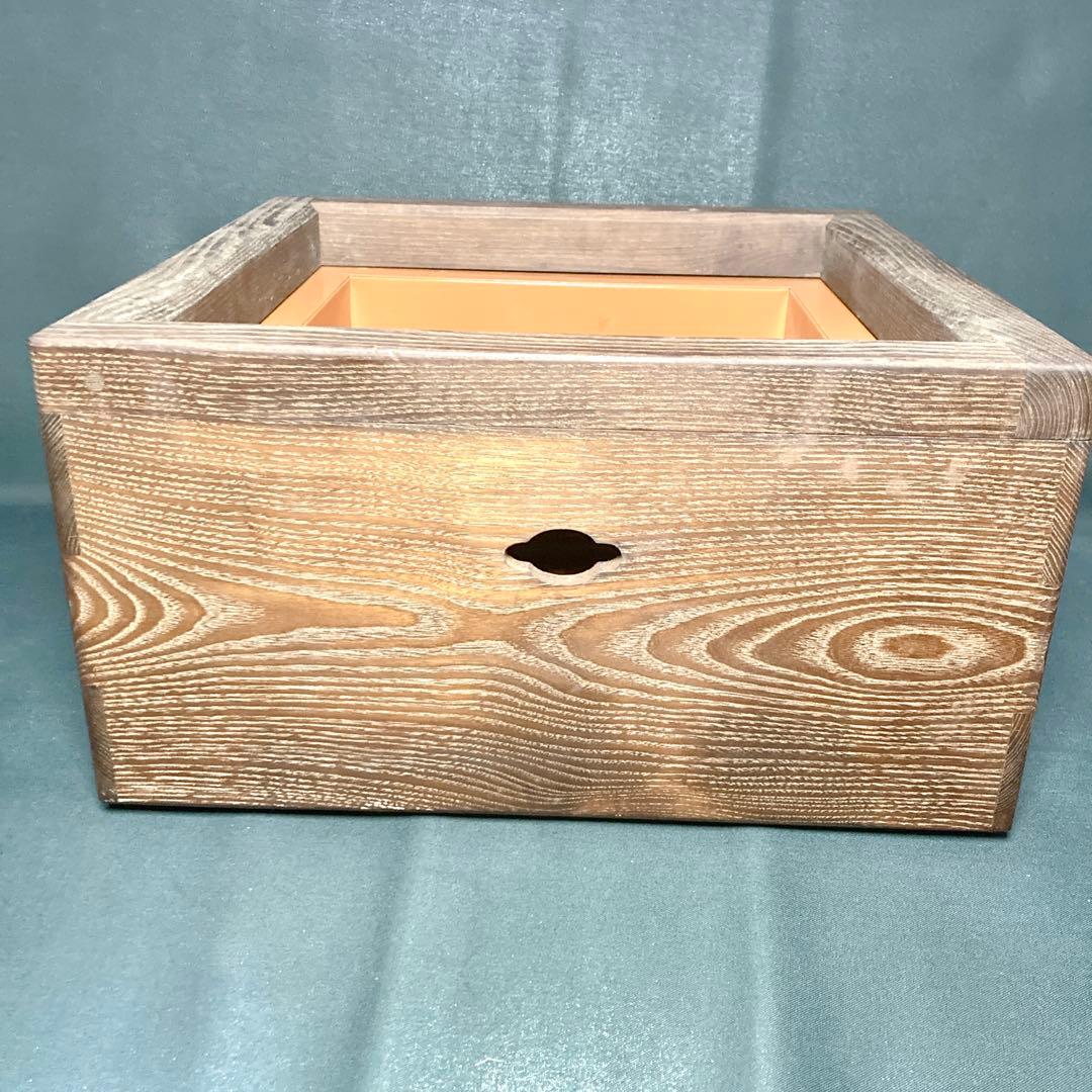 【美品✨】桑 置炉 炉壇 コード穴 紙箱 茶道 お茶