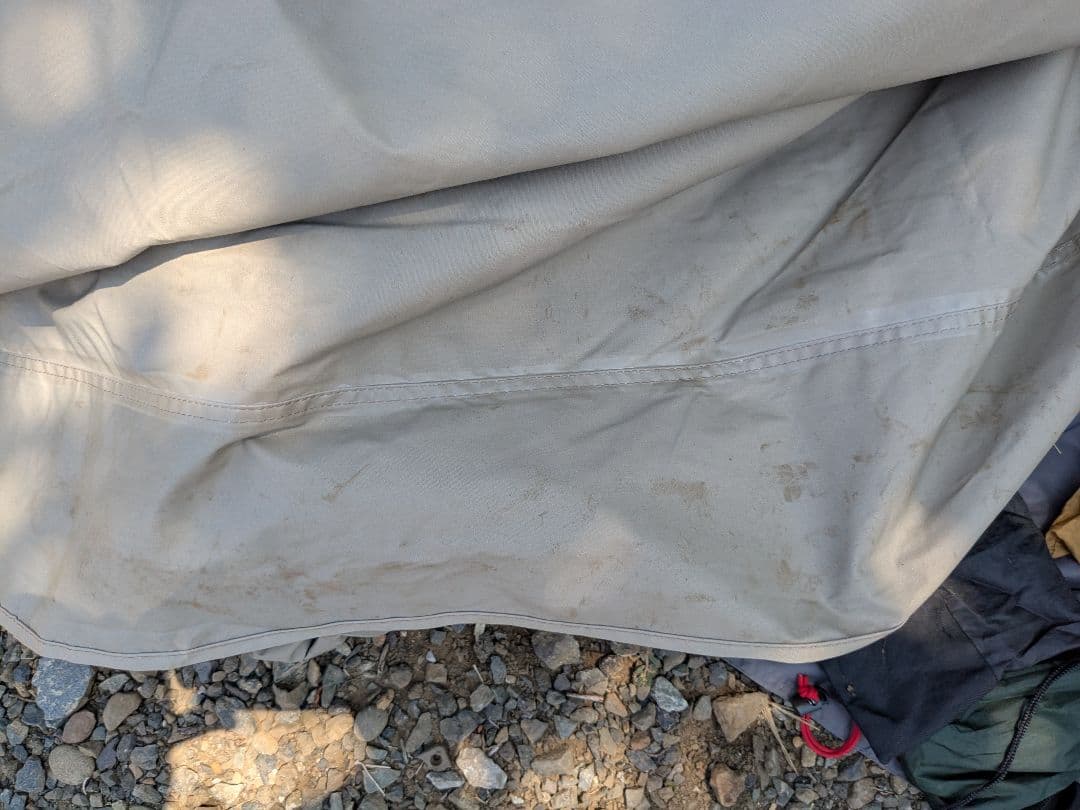 【1回使用】FIELDOOR　ワンポールテント400/TC　グランドシート付き