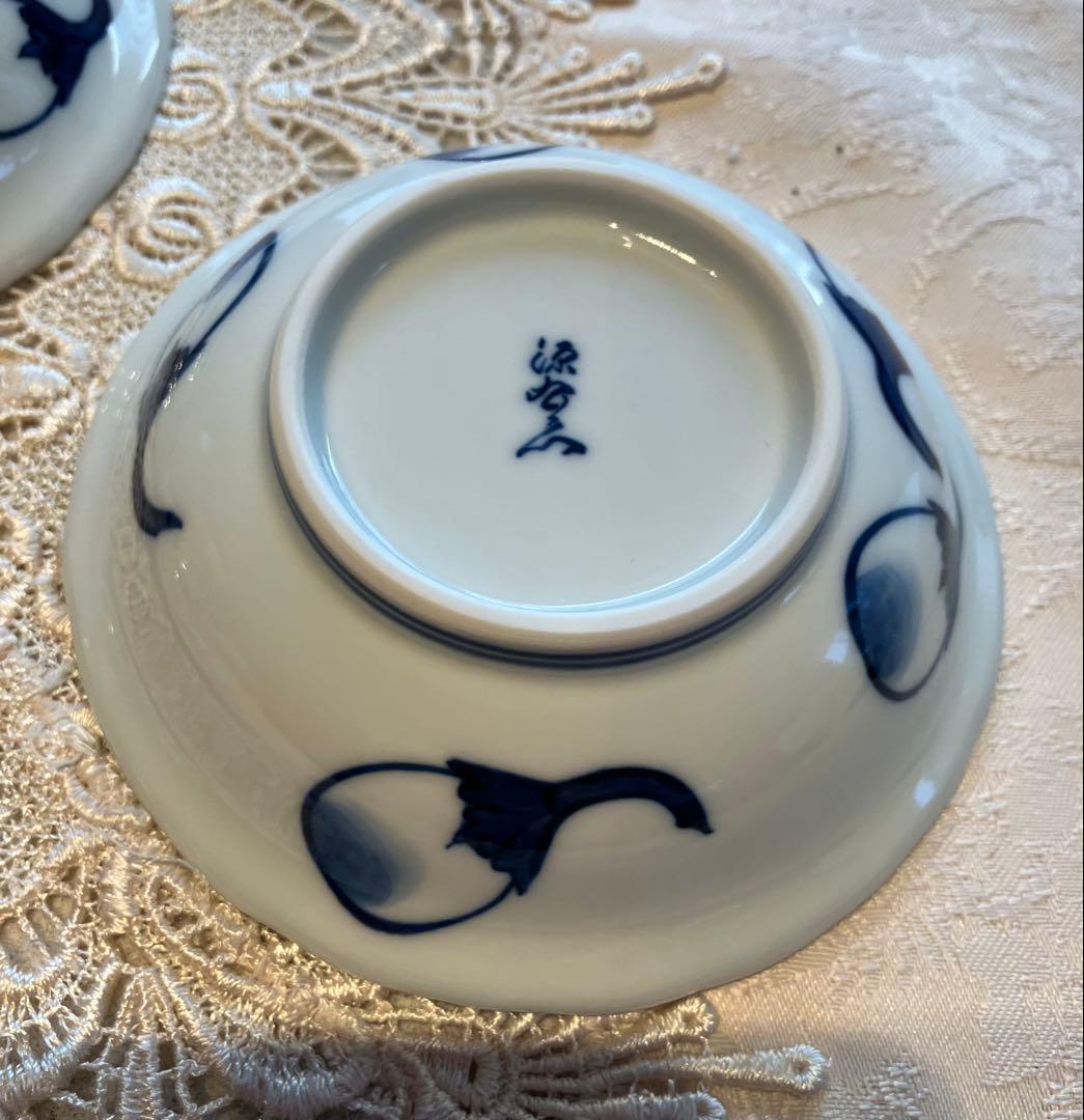 源右衛門窯　染錦茄子模様小皿5枚セット（新品未使用）