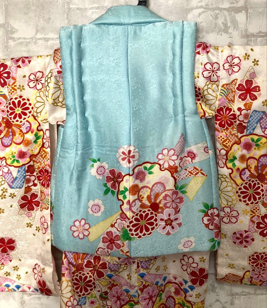 七五三 3歳 正絹 着物 セット　ひな祭り　お正月　お祝い着　被布　和装　結婚式