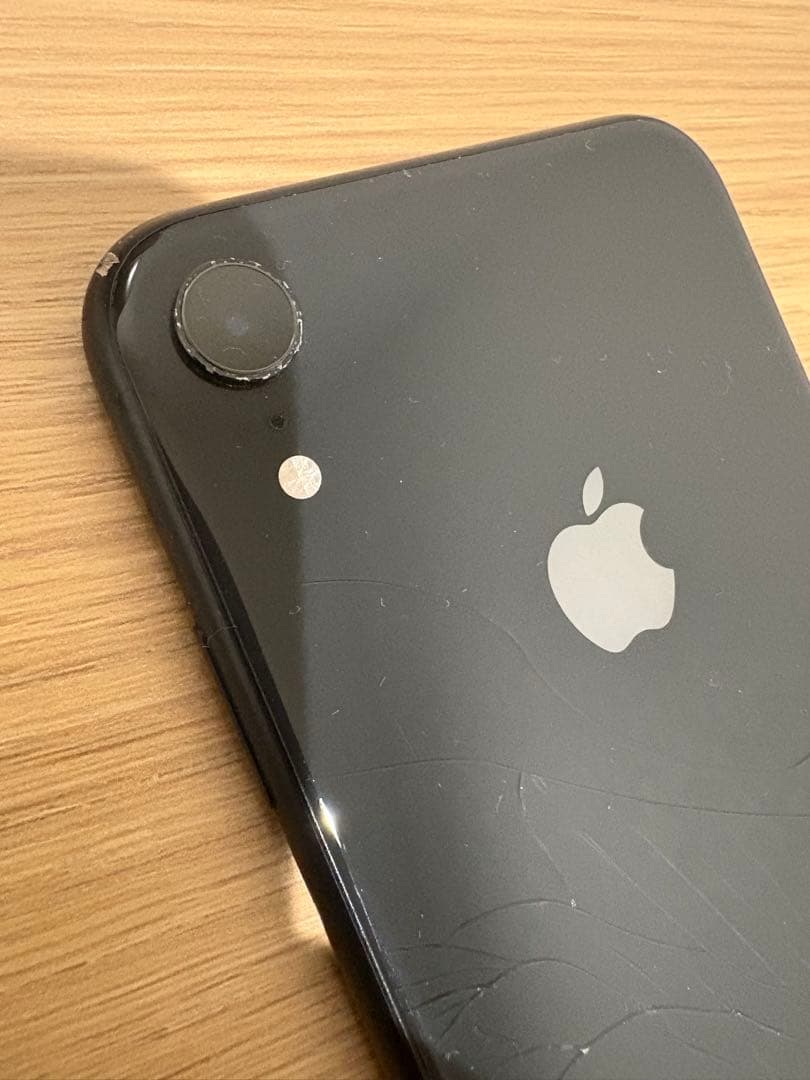 iPhone XR 64GB ブラックSIMフリー 背面ヒビあり 動作確認済