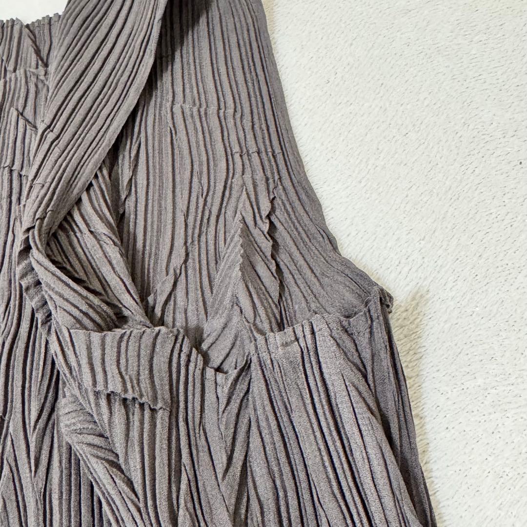 極美品✨ISSEY MIYAKE 立体プリーツ　変形　グレー　チュニック