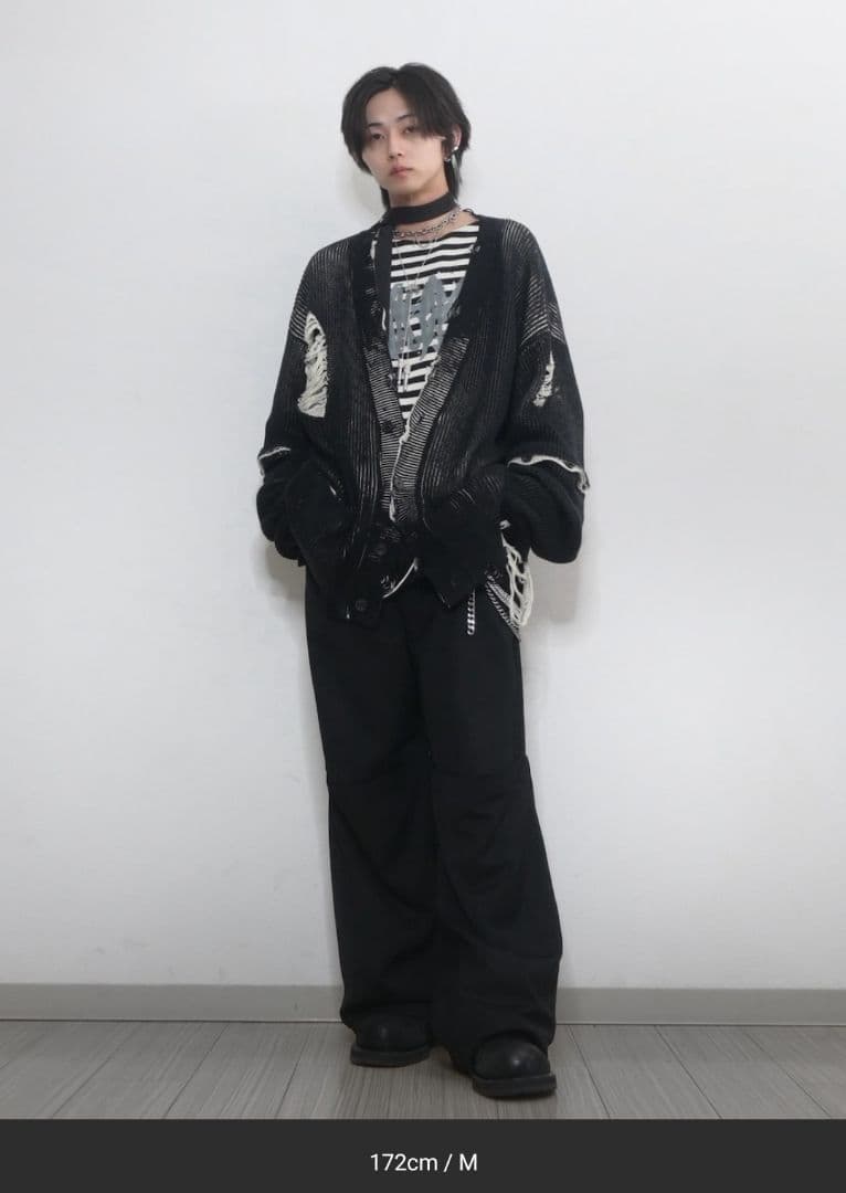 【GRANCY】チュール レイヤードデザイン スラックス　M　ブラック