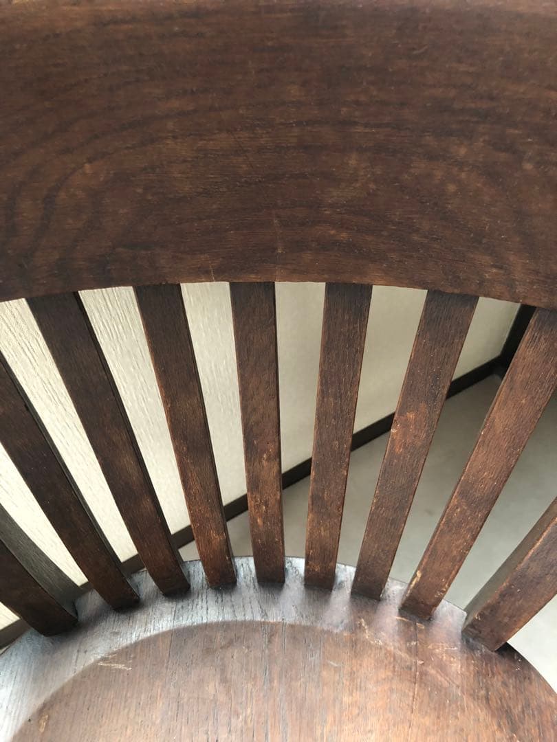 NH338 英国アンティーク木製デスクチェア/椅子/肘掛けイス