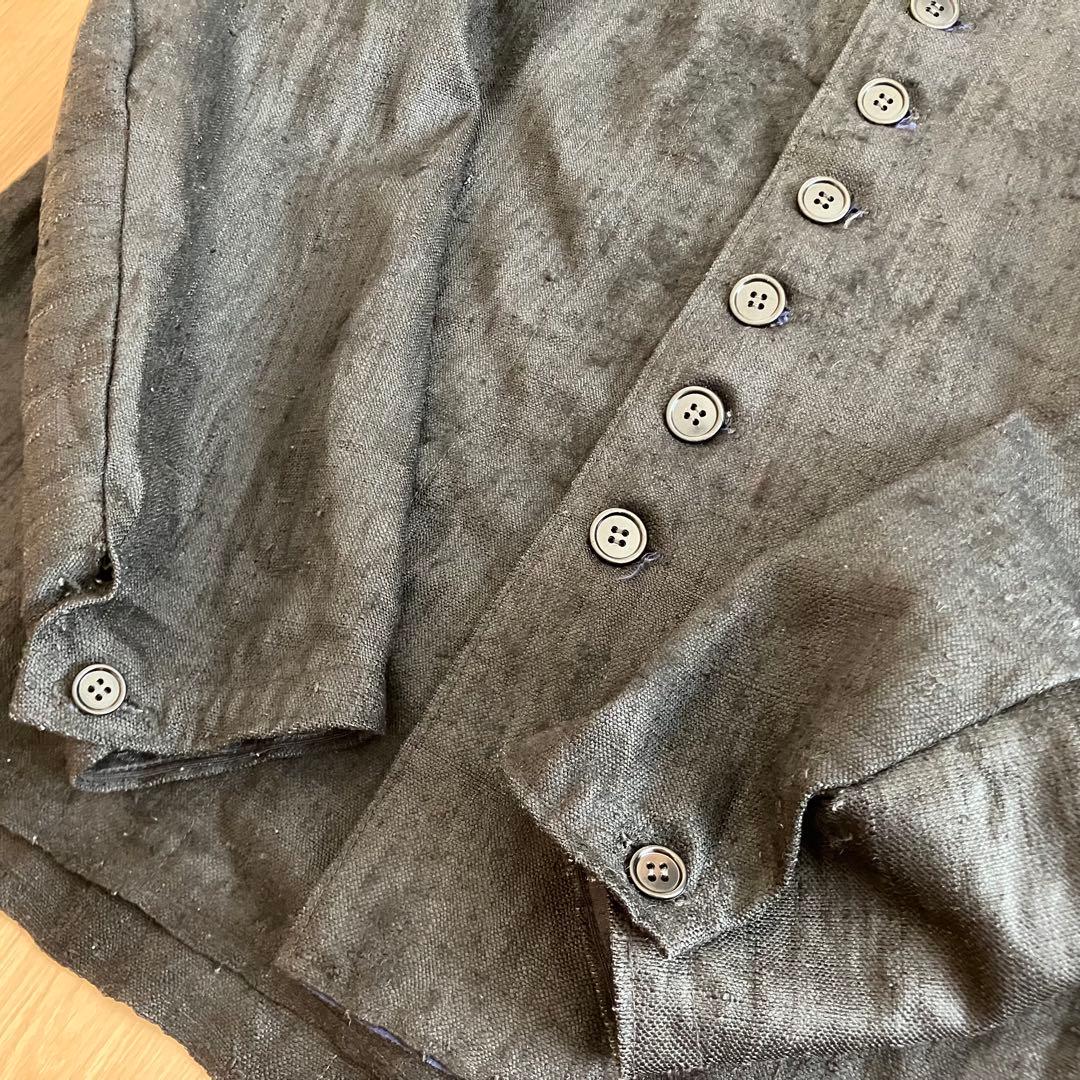 〜10s オランダ　インディゴリネン　ジャケット　ヴィンテージ　ヨーロッパ