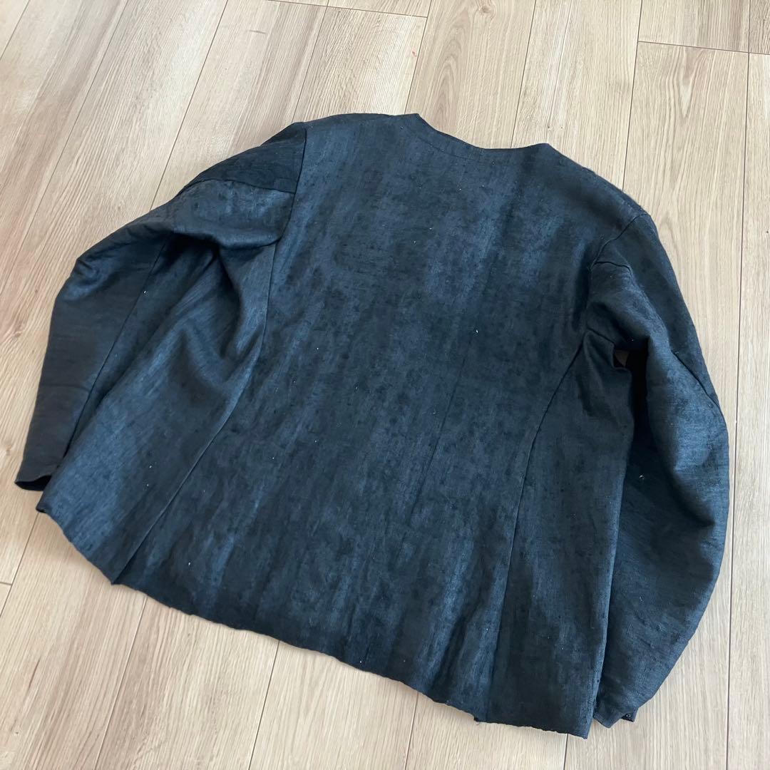 〜10s オランダ　インディゴリネン　ジャケット　ヴィンテージ　ヨーロッパ