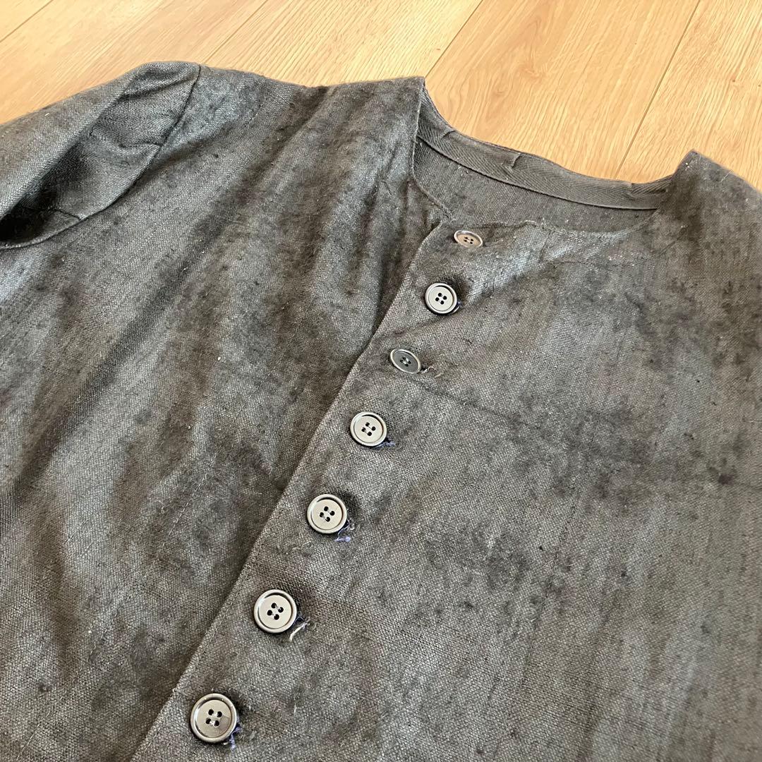 〜10s オランダ　インディゴリネン　ジャケット　ヴィンテージ　ヨーロッパ