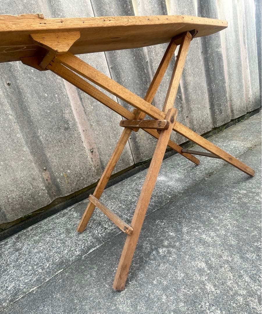 アンティーク/イギリス製/木製/アイロン台/折りたたみ/ディスプレイ/店舗什器