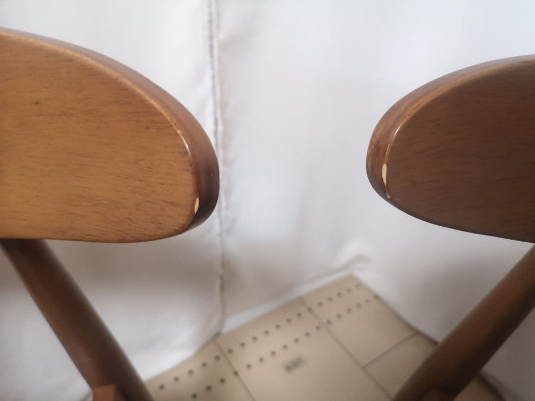 【美品 天然木 合皮 ダイニングチェア オスカー VET-630 2脚セット】