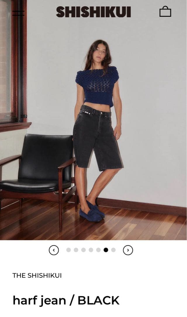 パンツ SHISHIKUI half jean BLACK