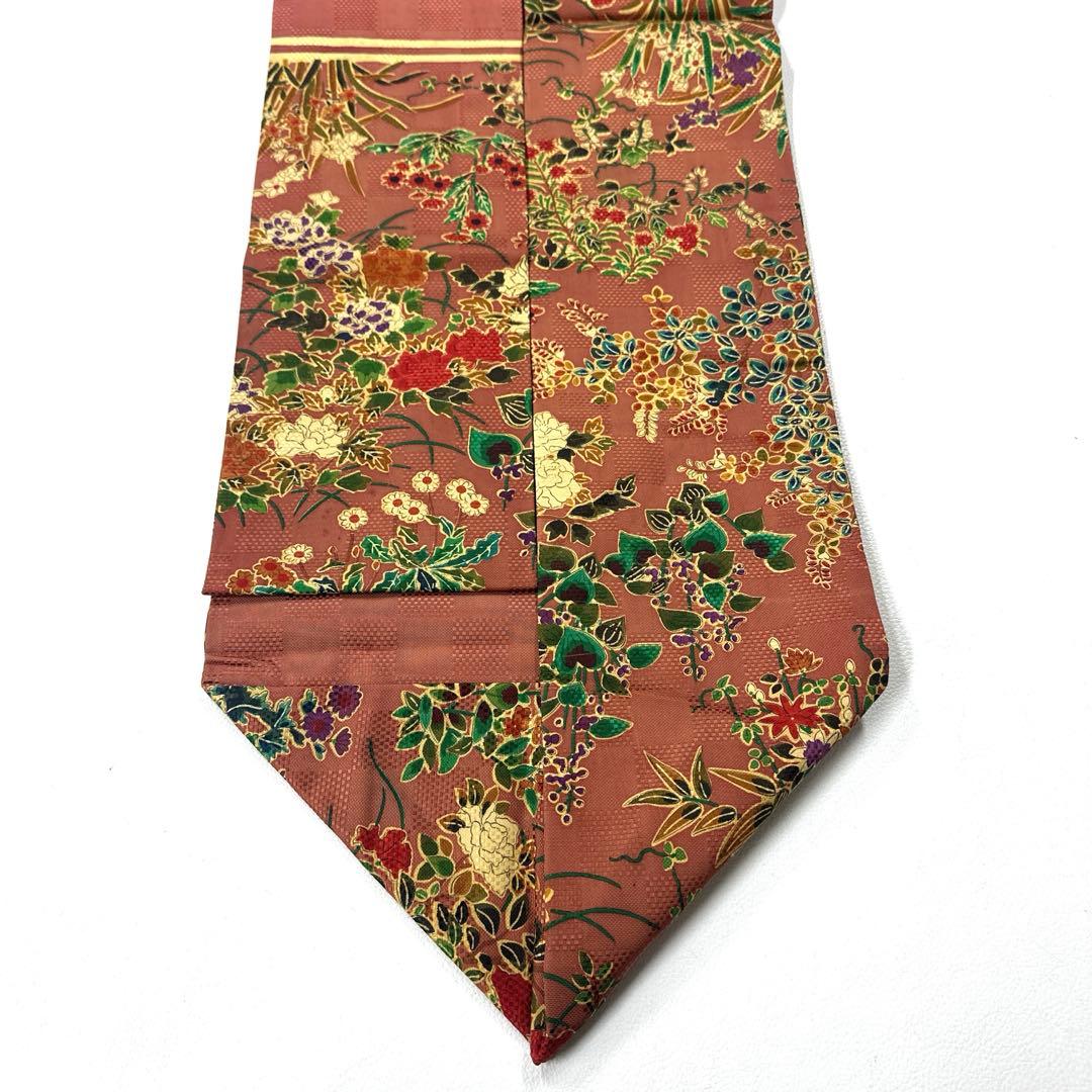 専用帯6076 ●山岡古都 高級 正絹 落款 全通 名古屋仕立て 名古屋帯