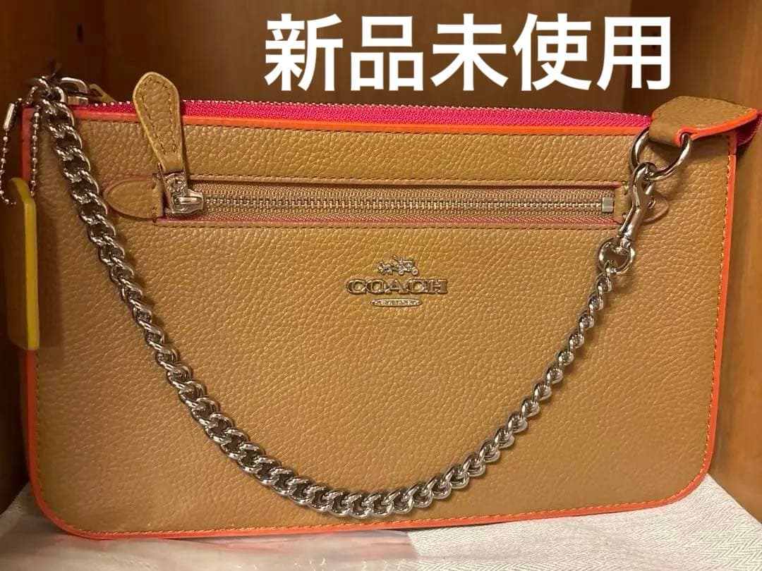 COACH ベージュ ピンク ショルダーバッグ、ハンドバッグ