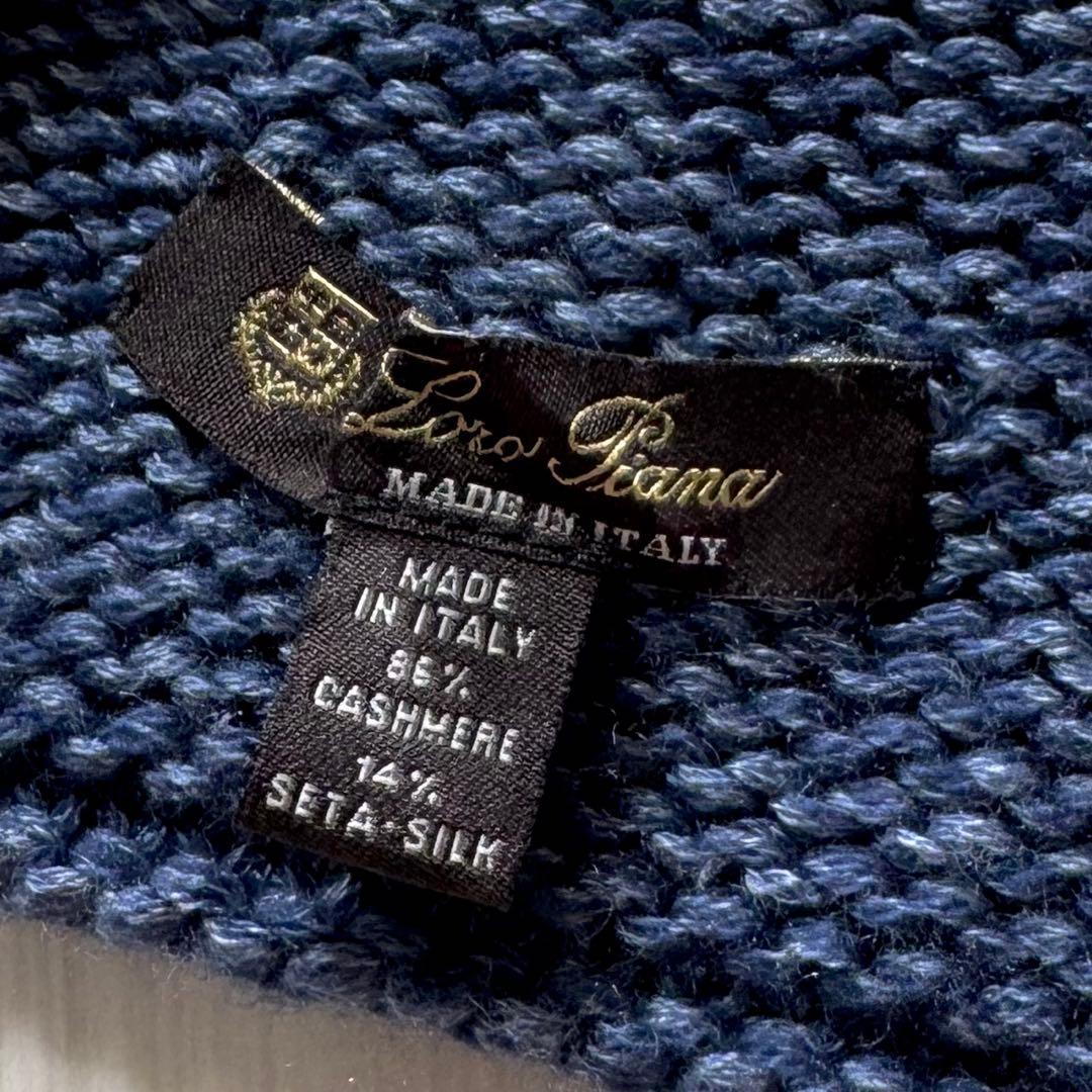 Q35★美品★極上カシミヤ＆シルク マフラー ロロピアーナ ストール ブルー