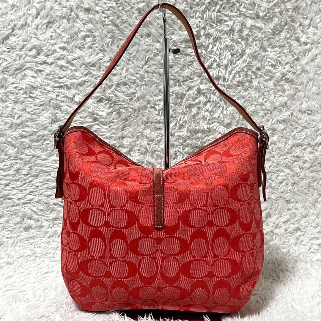 ✨希少カラー✨COACH コーチ ワンショルダー 赤 シグネチャー レッド