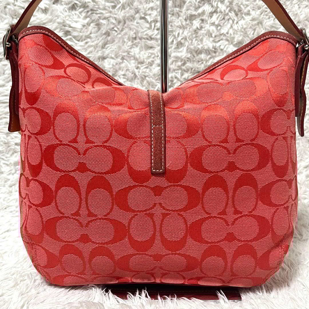 ✨希少カラー✨COACH コーチ ワンショルダー 赤 シグネチャー レッド