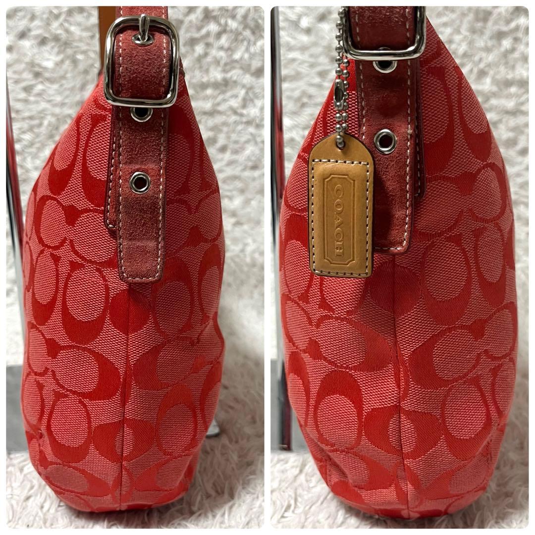 ✨希少カラー✨COACH コーチ ワンショルダー 赤 シグネチャー レッド