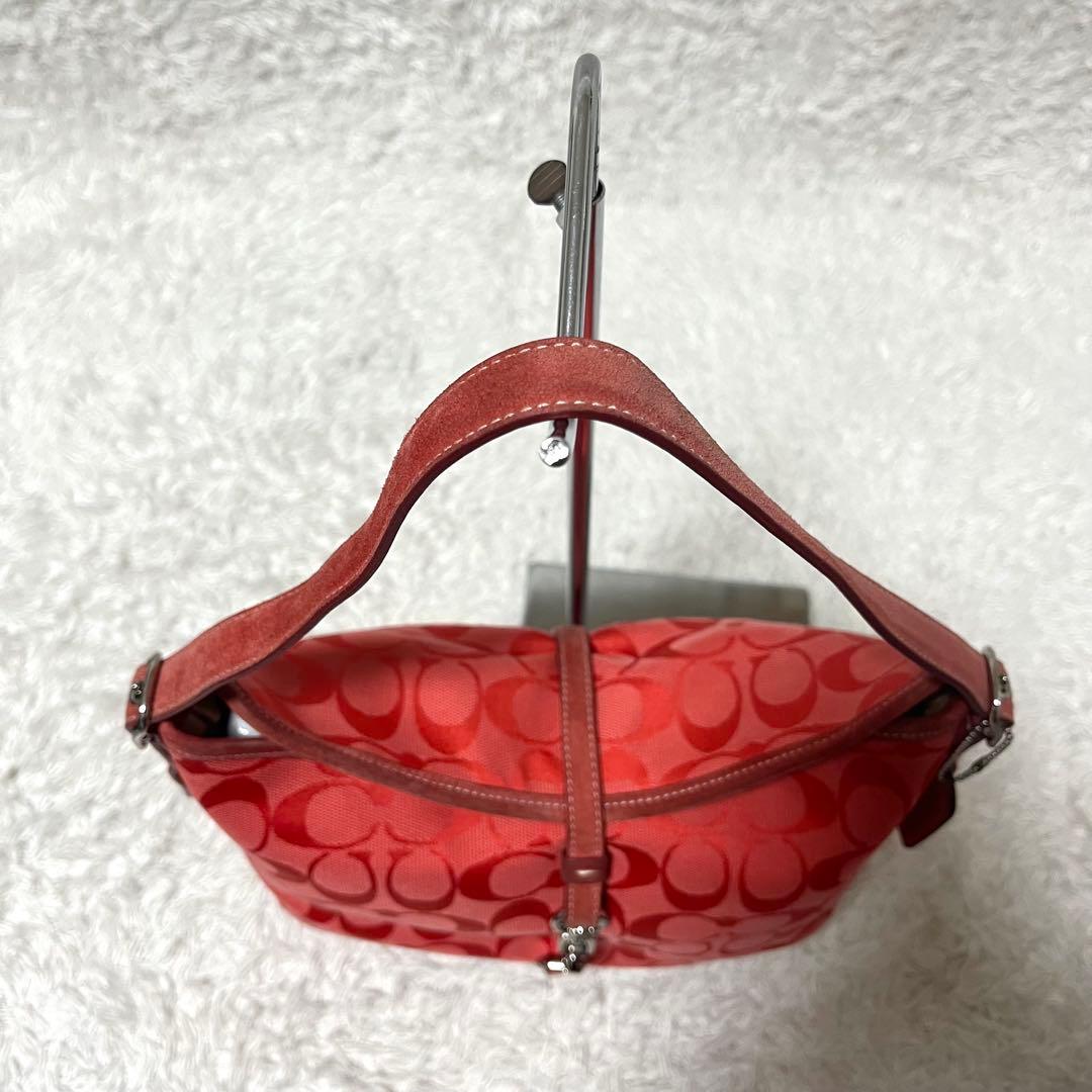 ✨希少カラー✨COACH コーチ ワンショルダー 赤 シグネチャー レッド